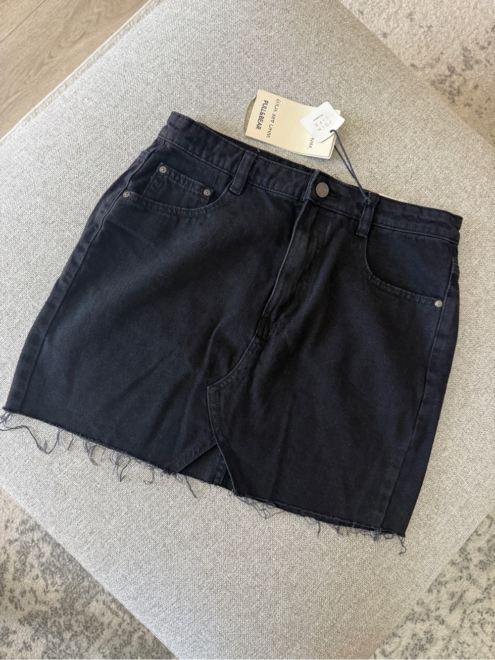 New Pull&Bear Black Denim Mini Skirt